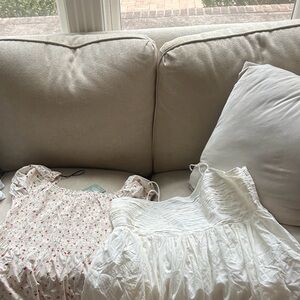 H&M Cream Floral Midi Dress and H&M mini dress